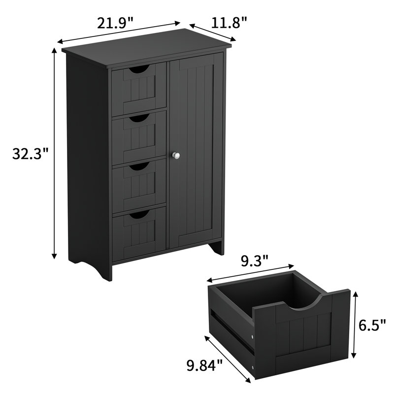 Winston Porter Kadie Freestanding Bathroom Cabinet | Wayfair